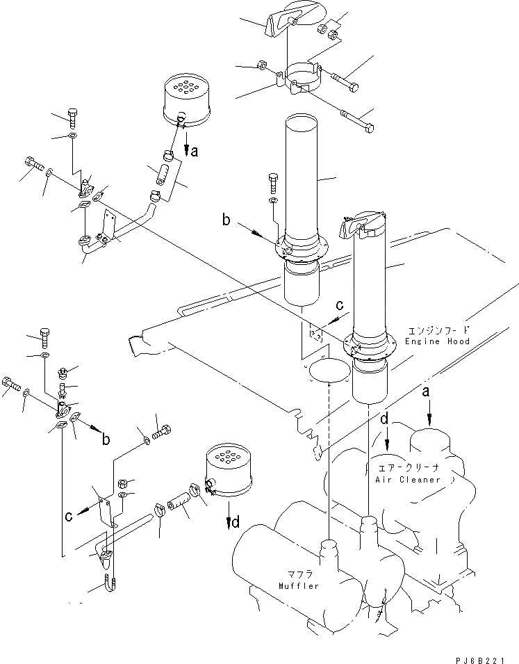 Схема запчастей Komatsu SA12V140-1E-47 - EJECTOR КЛАПАН И ВЫХЛОПНАЯ ТРУБА (ДЛЯ EC REGULATION)(№-) ДВИГАТЕЛЬ