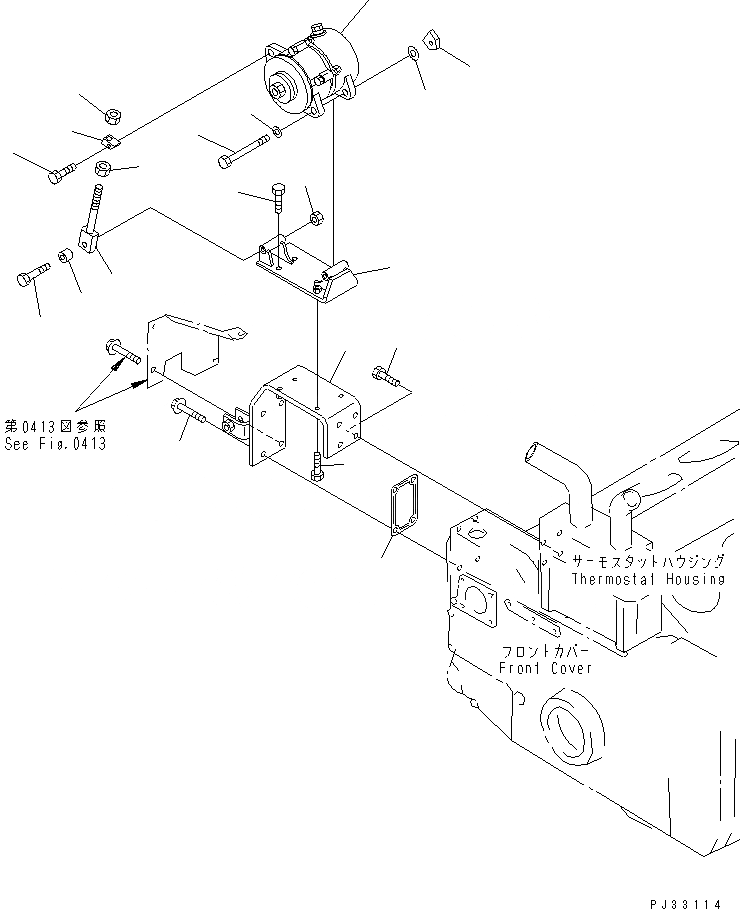 Схема запчастей Komatsu SA12V140-1Q - ГЕНЕРАТОР И КРЕПЛЕНИЕ (7A)(№99-) ЭЛЕКТРИКА