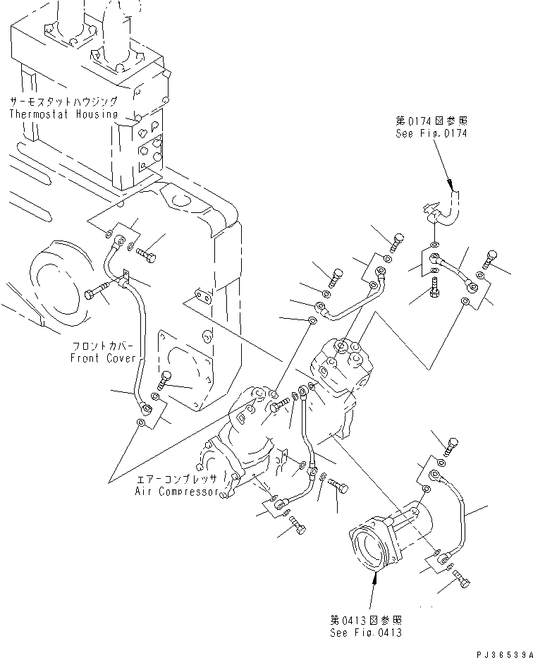 Схема запчастей Komatsu SA12V140-1Q - ЛИНИЯ КОМПРЕССОРА (/)(№99-) АКСЕССУАРЫ