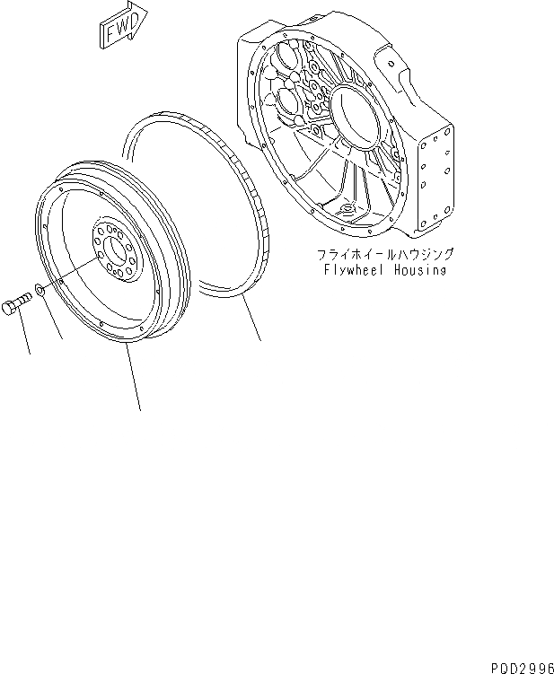 Схема запчастей Komatsu SA12V140-1U - МАХОВИК(№7-) ДВИГАТЕЛЬ