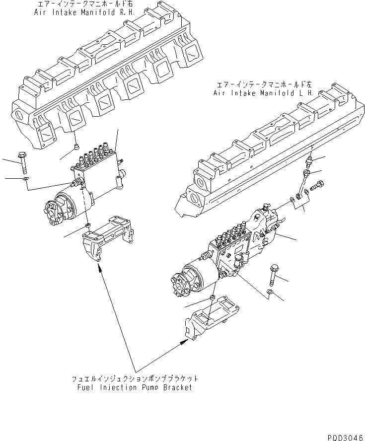 Схема запчастей Komatsu SA12V140-1U - КРЕПЛЕНИЕ ТОПЛ. НАСОСА (ДЛЯ МЕХАНИЧ. РЕГУЛИР.)(№7-) ДВИГАТЕЛЬ