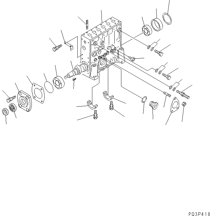 Схема запчастей Komatsu SA12V140-1U - ТОПЛ. НАСОС (НАСОС) (ЛЕВ.) (/) (ДЛЯ МЕХАНИЧ. РЕГУЛИР.) (ВНУТР. ЧАСТИ)(№7-) ДВИГАТЕЛЬ