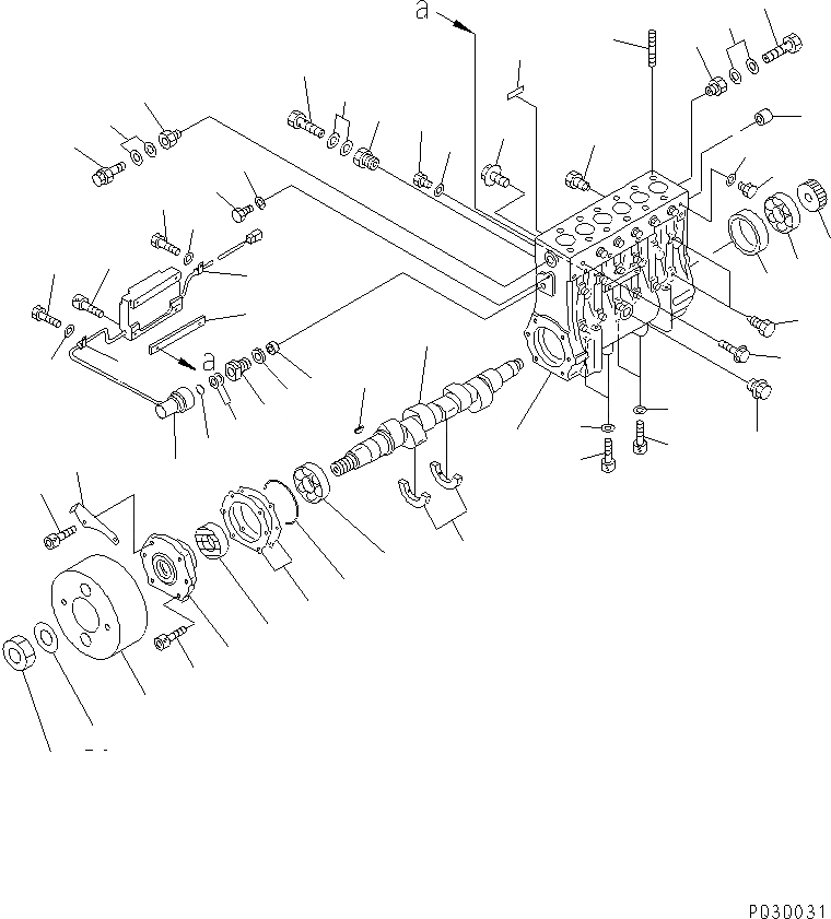 Схема запчастей Komatsu SA12V140-1U - ТОПЛ. НАСОС (НАСОС) (ПРАВ.) (/) (ДЛЯ ЭЛЕКТРИЧ. РЕГУЛЯТОРА) (ВНУТР. ЧАСТИ) ДВИГАТЕЛЬ