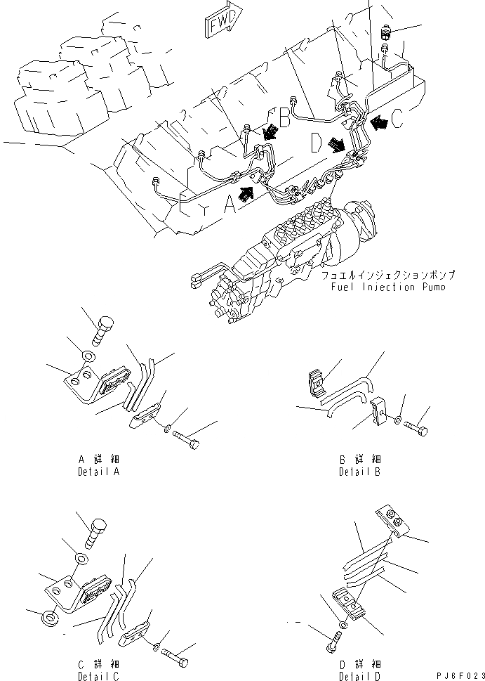 Схема запчастей Komatsu SA12V140-1U - ТОПЛ. НАСОС ТРУБЫ (/) (ПРАВ. ГРУПП.) (ДЛЯ ЭЛЕКТРИЧ. РЕГУЛЯТОРА)(№98-) ДВИГАТЕЛЬ