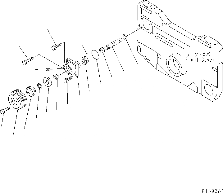 Схема запчастей Komatsu SA12V140-1U - ПРИВОД ГЕНЕРАТОРА (ДЛЯ A И 7A) ДВИГАТЕЛЬ