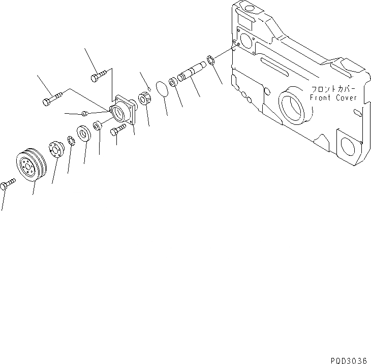 Схема запчастей Komatsu SA12V140-1U - ПРИВОД ГЕНЕРАТОРА (ДЛЯ ГЕНЕРАТОРА 90А)(№-) ДВИГАТЕЛЬ