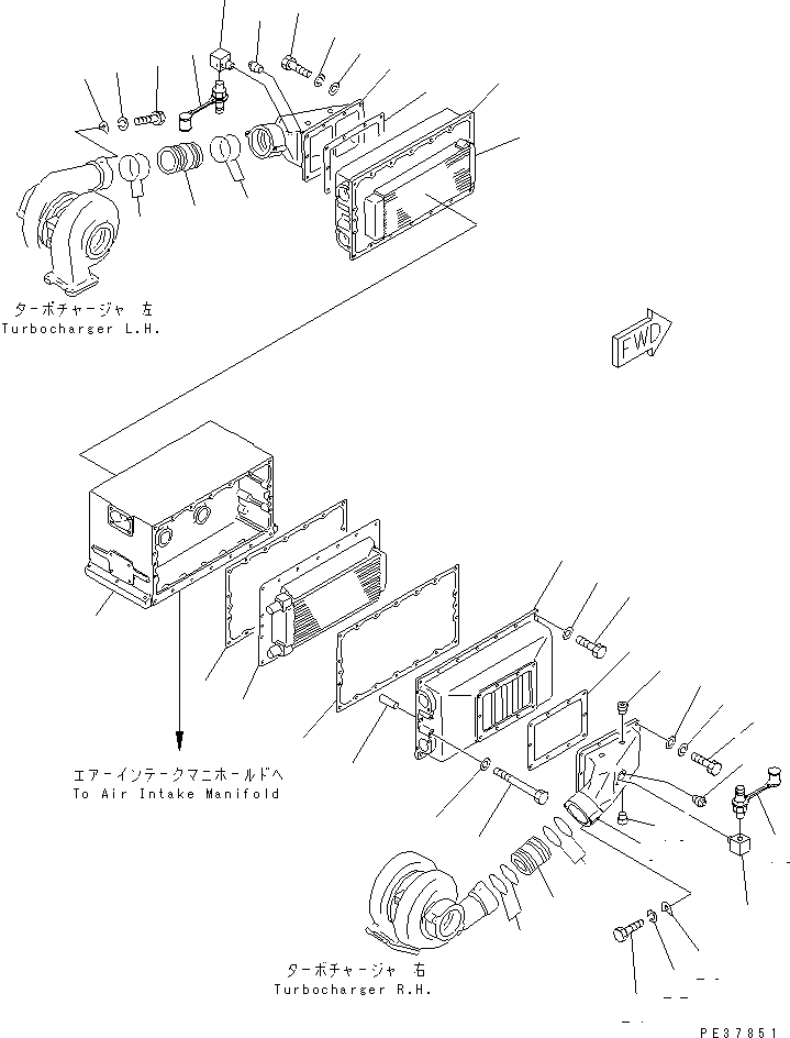 Схема запчастей Komatsu SA12V170-1D - ПОСЛЕОХЛАДИТЕЛЬ(№-9) ДВИГАТЕЛЬ