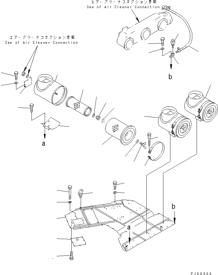 Схема запчастей Komatsu SA12V170-1D - ВОЗДУХООЧИСТИТЕЛЬ(№8-) ДВИГАТЕЛЬ