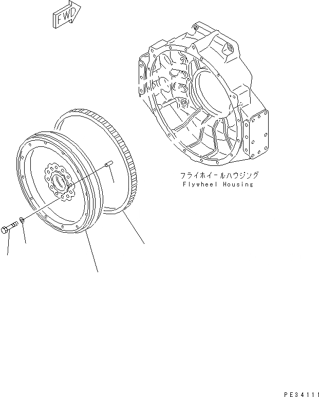 Схема запчастей Komatsu SA12V170-1D - МАХОВИК ДВИГАТЕЛЬ