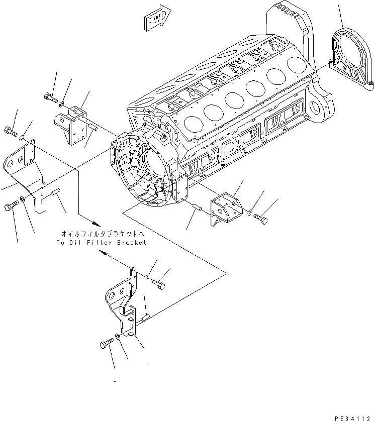 Схема запчастей Komatsu SA12V170-1D - КРЕПЛЕНИЕ ДВИГАТЕЛЯ(№-9) ДВИГАТЕЛЬ