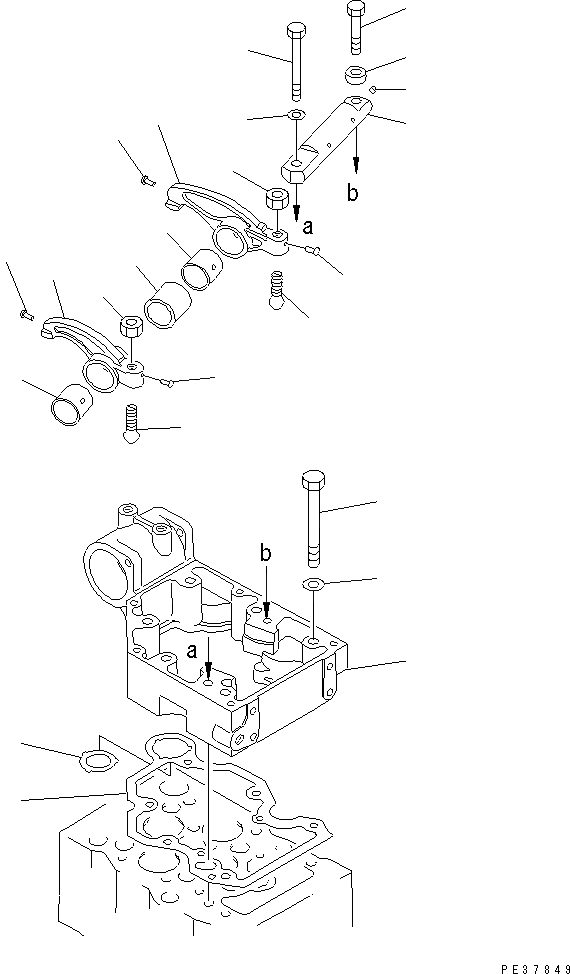 Схема запчастей Komatsu SA12V170-1D - КОРОМЫСЛО(№-7) ДВИГАТЕЛЬ