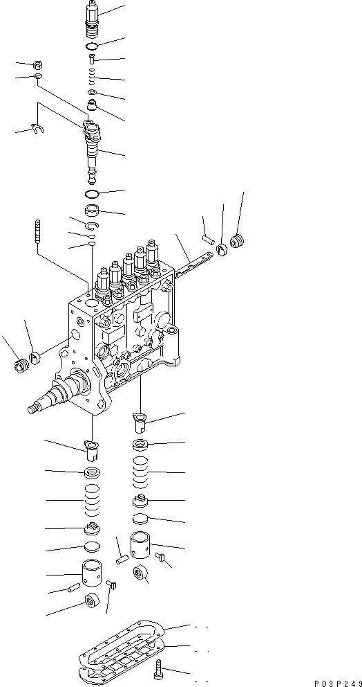 Схема запчастей Komatsu SA12V170-1D - ТОПЛ. НАСОС (НАСОС¤ ЛЕВ.) (/) (ВНУТР. ЧАСТИ)(№97-) ДВИГАТЕЛЬ