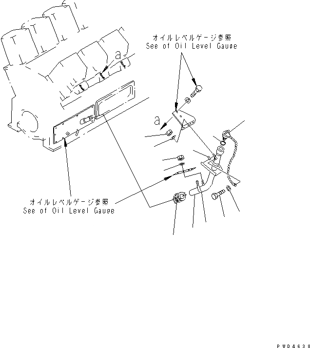 Схема запчастей Komatsu SA12V170-1D - МАСЛОНАЛИВНОЙ ПАТРУБОК ДВИГАТЕЛЬ