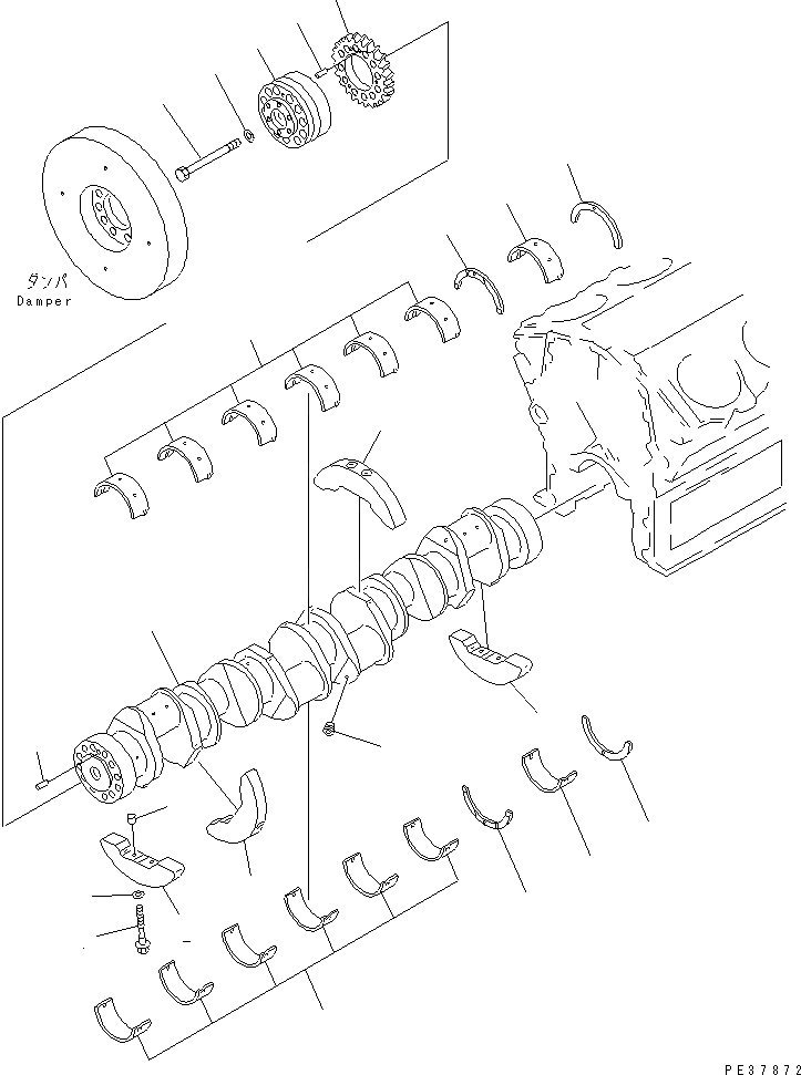 Схема запчастей Komatsu SA12V170-1D - КОЛЕНВАЛ ДВИГАТЕЛЬ