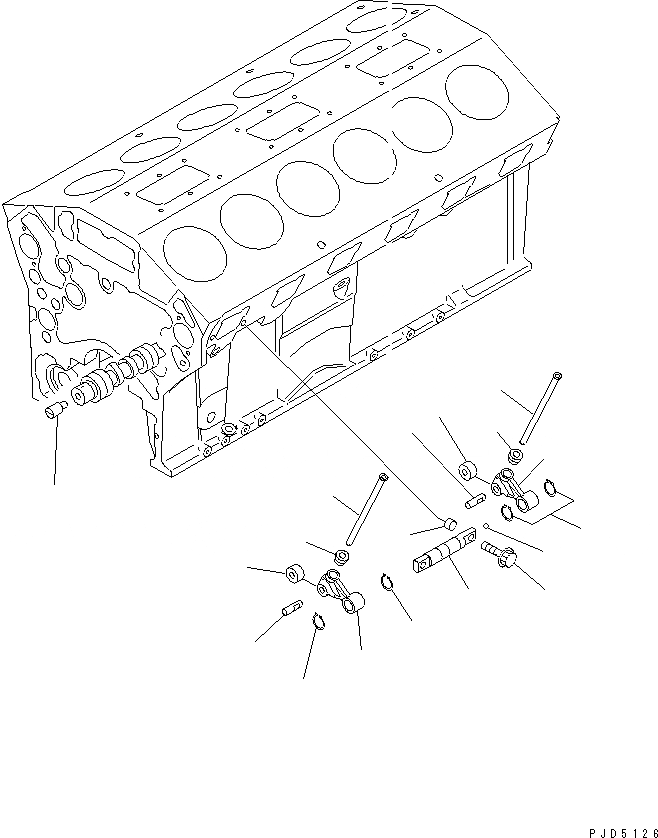 Схема запчастей Komatsu SA12V140-1U-98 - ТОЛКАТЕЛЬ КЛАПАНА(№99-) ДВИГАТЕЛЬ