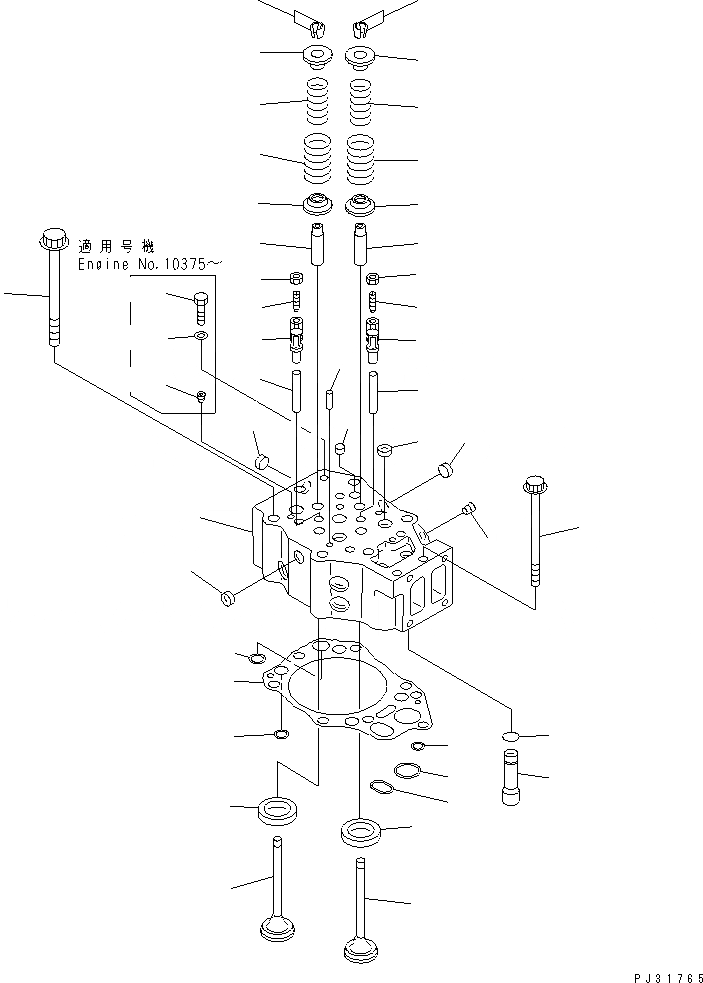 Схема запчастей Komatsu SA12V140-1P - ГОЛОВКА ЦИЛИНДРОВ ГОЛОВКА ЦИЛИНДРОВ