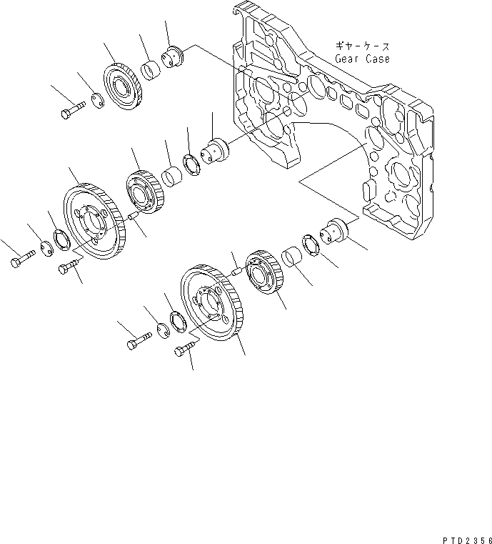 Схема запчастей Komatsu SA12V140-1R - ПРОМЕЖУТОЧНАЯ ШЕСТЕРНЯ ДВИГАТЕЛЬ