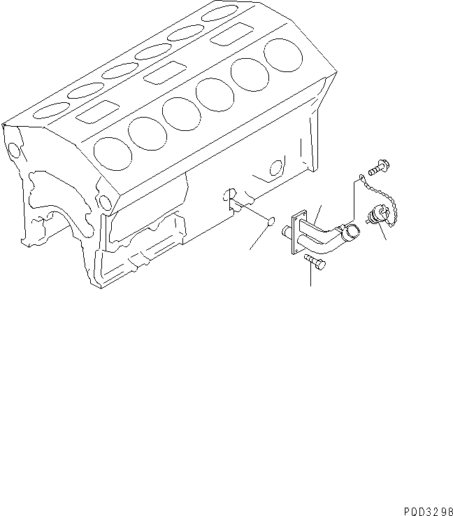 Схема запчастей Komatsu SA12V140-1R - МАСЛОНАЛИВНОЙ ПАТРУБОК ДВИГАТЕЛЬ