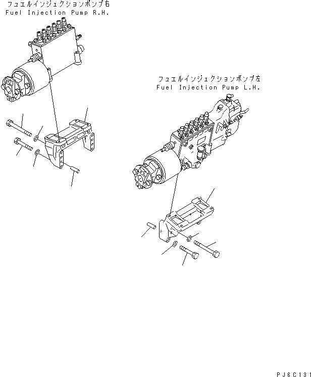 Схема запчастей Komatsu SA12V140-1R - ТОПЛ. НАСОС КОРПУС(№7-) ДВИГАТЕЛЬ