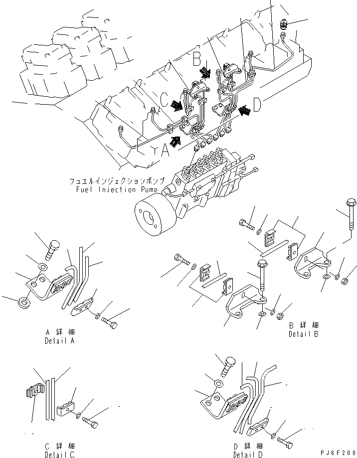 Схема запчастей Komatsu SA12V140-1R - ТОПЛ. НАСОС ТРУБЫ (/) (ЛЕВ. ГРУПП.) (ДЛЯ ЭЛЕКТРИЧ. РЕГУЛЯТОРА)(№98-) ДВИГАТЕЛЬ