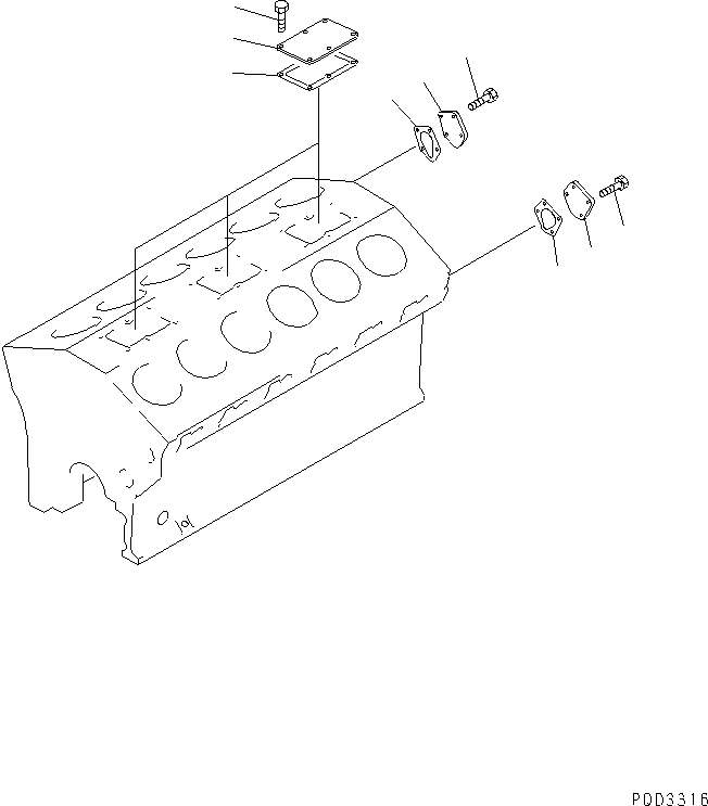 Схема запчастей Komatsu SA12V140-1S - БЛОК ЦИЛИНДРОВ COVER(№-98) ДВИГАТЕЛЬ