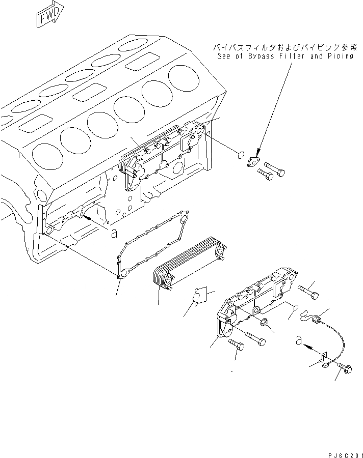 Схема запчастей Komatsu SA12V140-1S - МАСЛООХЛАДИТЕЛЬ (МОРОЗОУСТОЙЧИВ. СПЕЦИФИКАЦИЯ.)(№9-) ДВИГАТЕЛЬ