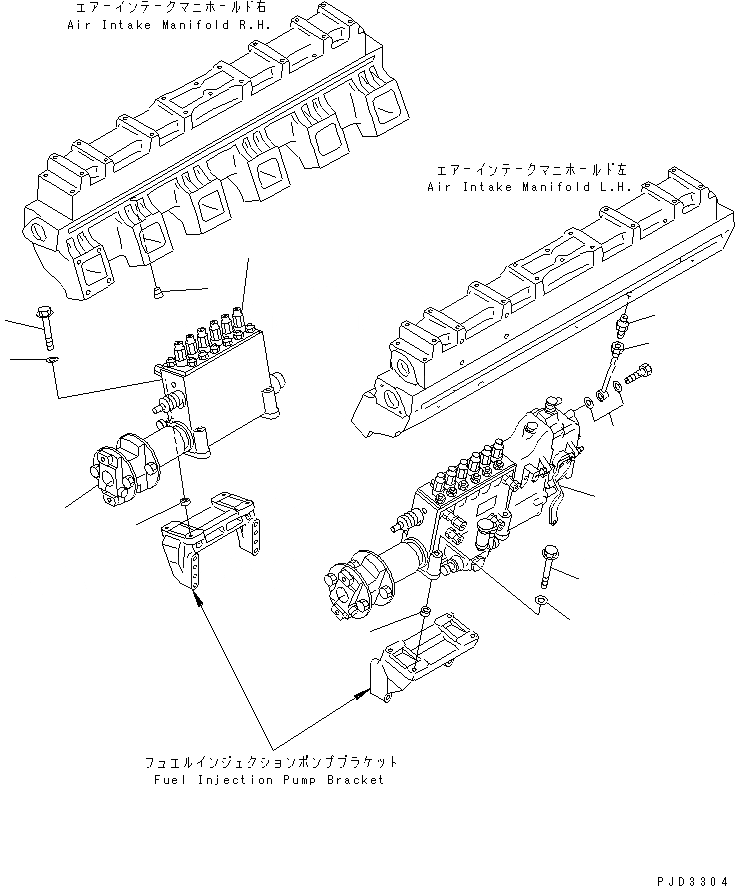 Схема запчастей Komatsu SA12V140-1S - КРЕПЛЕНИЕ ТОПЛ. НАСОСА ДВИГАТЕЛЬ