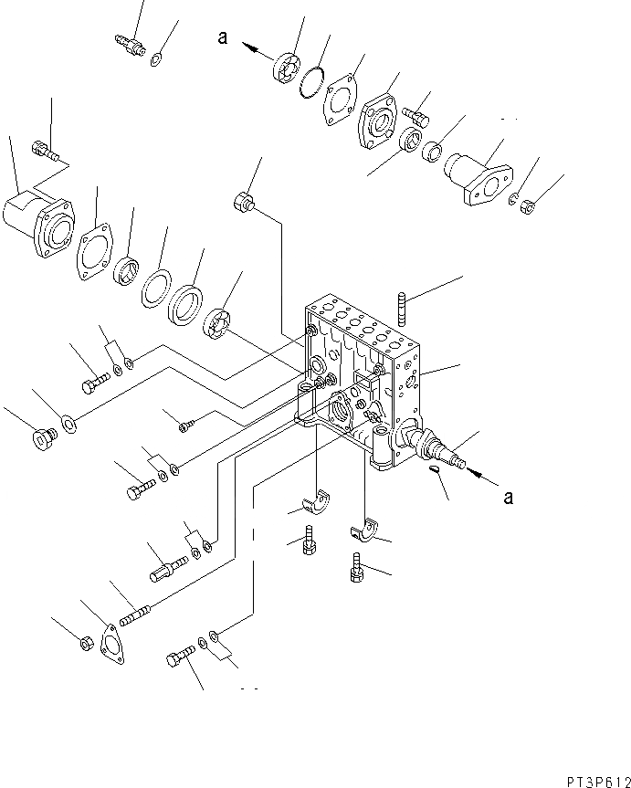 Схема запчастей Komatsu SA12V140-1S - ТОПЛ. НАСОС (НАСОС) (ПРАВ.) (/) (ВНУТР. ЧАСТИ) ДВИГАТЕЛЬ