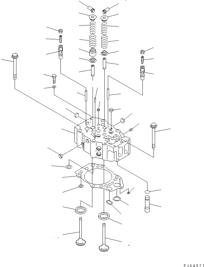 Схема запчастей Komatsu SA12V140-1A-80 - ГОЛОВКА ЦИЛИНДРОВ(№779-) ДВИГАТЕЛЬ