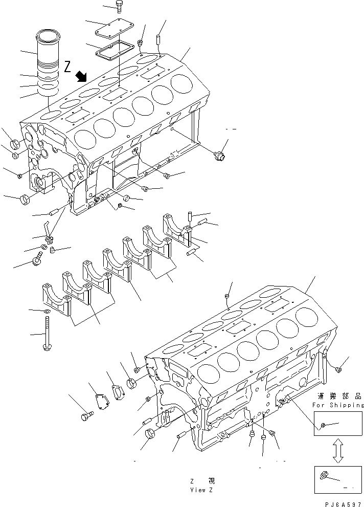 Схема запчастей Komatsu SA12V140-1A-80 - БЛОК ЦИЛИНДРОВ(№-89) ДВИГАТЕЛЬ