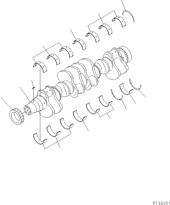 Схема запчастей Komatsu SA12V140-1A-80 - КОЛЕНВАЛ ДВИГАТЕЛЬ