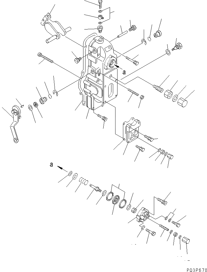 Схема запчастей Komatsu SA12V140-1A-80 - ТОПЛ. НАСОС (РЕГУЛЯТОР ЛЕВ.) (/) (ВНУТР. ЧАСТИ)(№-) ДВИГАТЕЛЬ