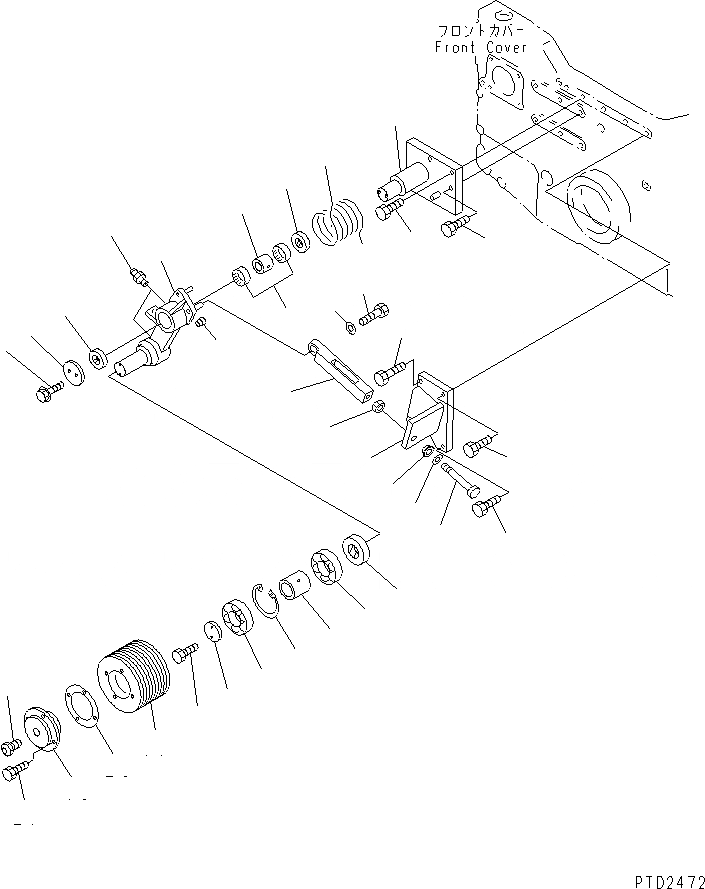 Схема запчастей Komatsu SA12V140-1A-80 - НАТЯЖНОЙ РОЛИК(№-) ДВИГАТЕЛЬ