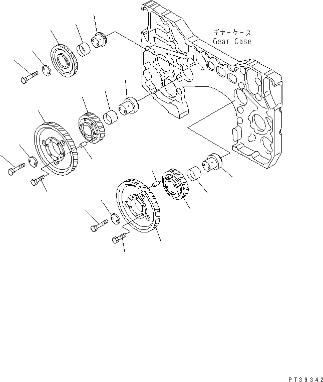 Схема запчастей Komatsu SA12V140-1M - ПРОМЕЖУТОЧНАЯ ШЕСТЕРНЯ ДВИГАТЕЛЬ