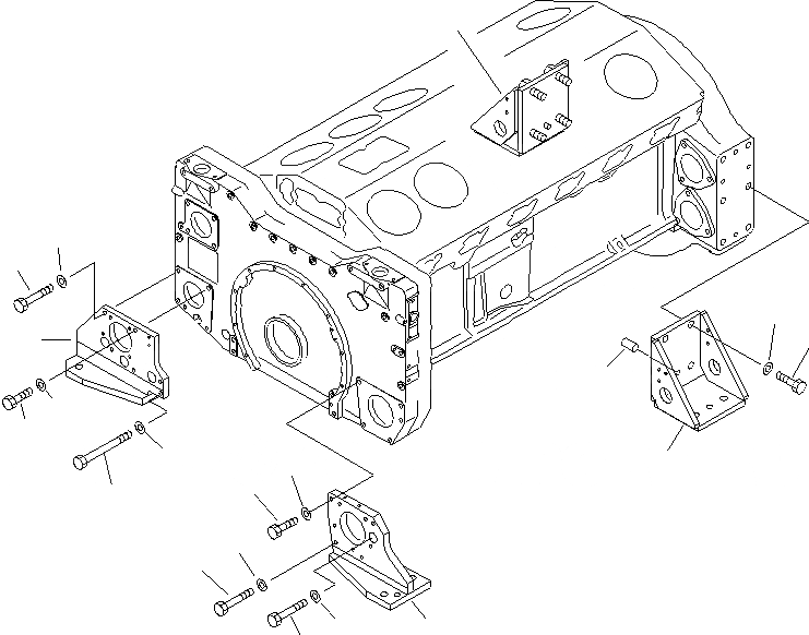 Схема запчастей Komatsu SA12V140-1M - КРЕПЛЕНИЕ ДВИГАТЕЛЯ ДВИГАТЕЛЬ