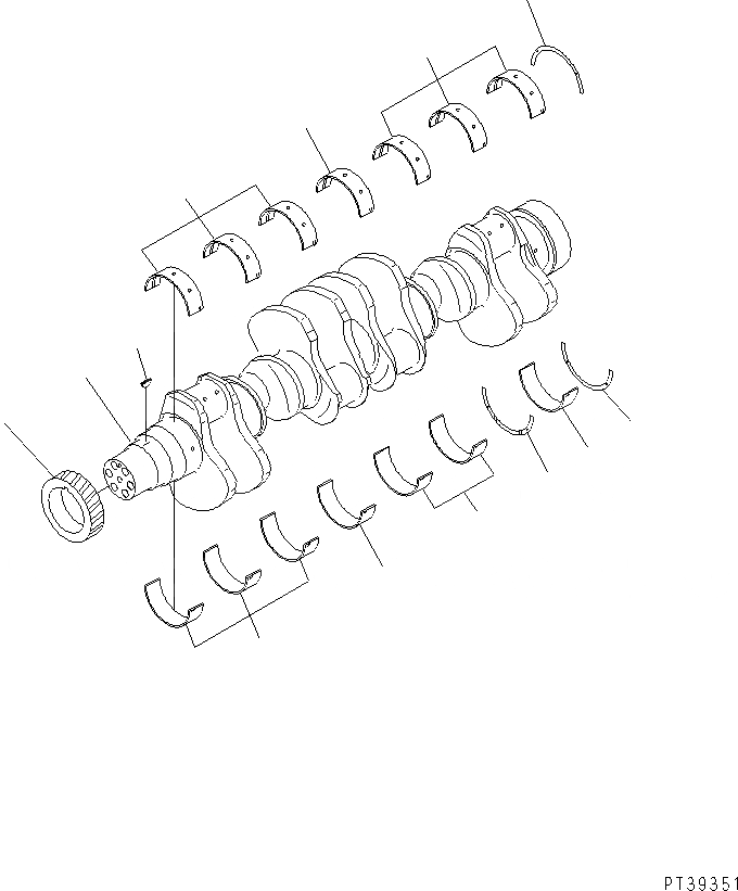 Схема запчастей Komatsu SA12V140-1M - КОЛЕНВАЛ (JG СПЕЦ-Я.) ДВИГАТЕЛЬ