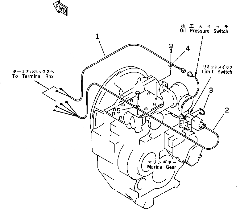 Схема запчастей Komatsu SA12V140-1M - MARINE ПРИВОД ЭЛЕКТРОПРОВОДКА (JG СПЕЦ-Я.) ДВИГАТЕЛЬ