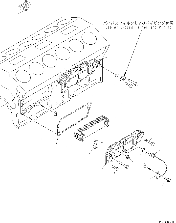 Схема запчастей Komatsu SA12V140-1S-WA - МАСЛООХЛАДИТЕЛЬ (МОРОЗОУСТОЙЧИВ. СПЕЦИФИКАЦИЯ.)(№9-) ДВИГАТЕЛЬ