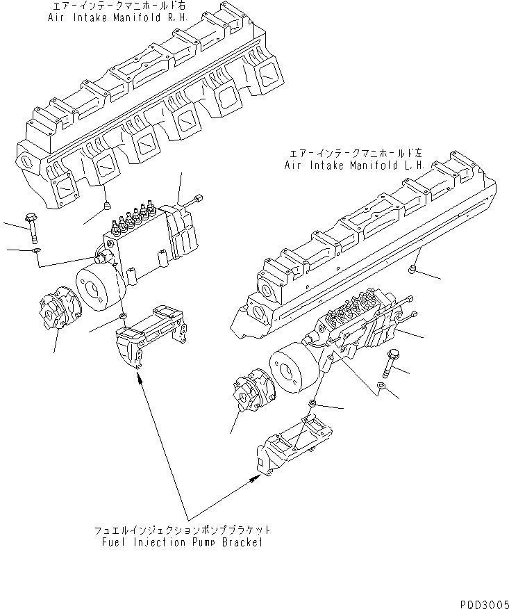 Схема запчастей Komatsu SA12V140-1S-WA - КРЕПЛЕНИЕ ТОПЛ. НАСОСА (ДЛЯ ЭЛЕКТРИЧ. РЕГУЛЯТОРА) ДВИГАТЕЛЬ