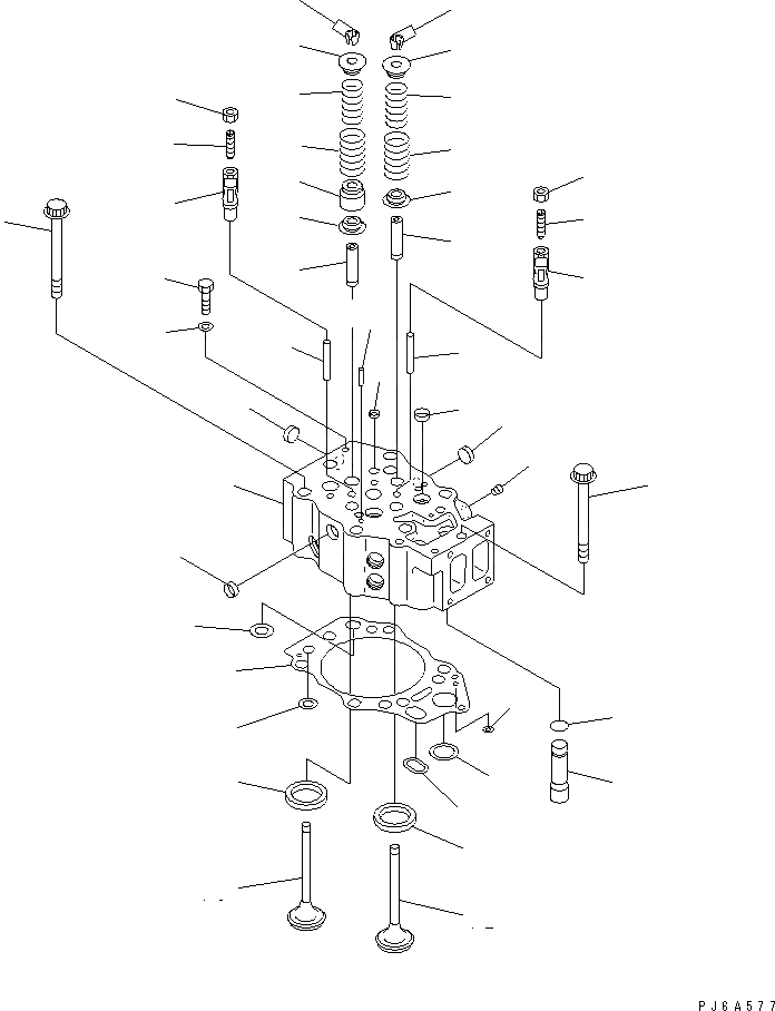 Схема запчастей Komatsu SA12V140-1E-A - ГОЛОВКА ЦИЛИНДРОВ(№779-) ДВИГАТЕЛЬ