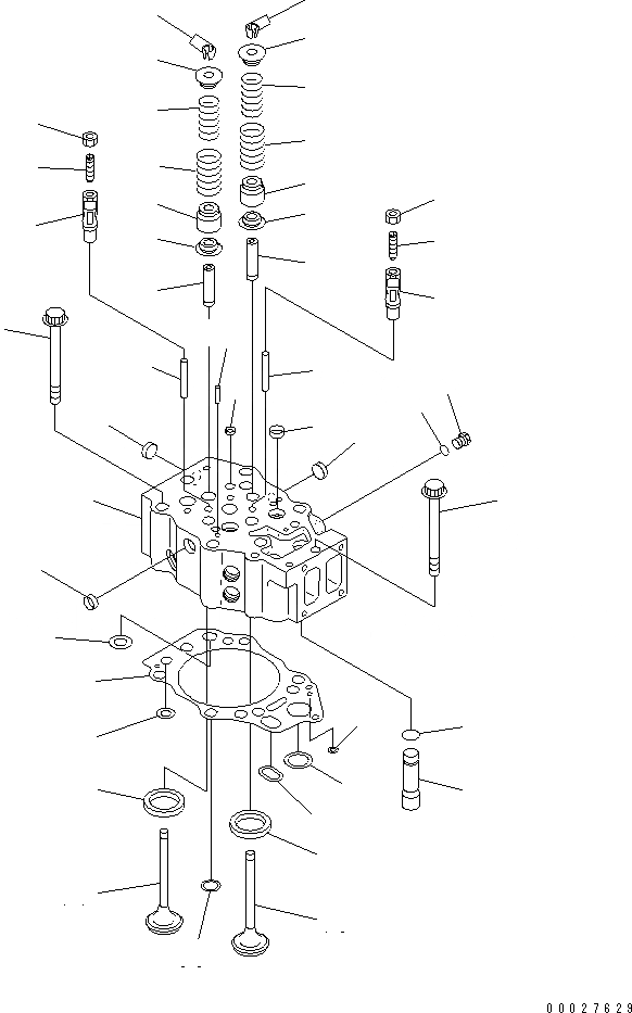 Схема запчастей Komatsu SA12V140-1E-A - ГОЛОВКА ЦИЛИНДРОВ(№88-) ДВИГАТЕЛЬ