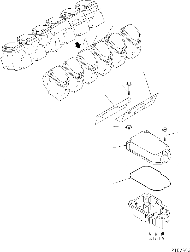 Схема запчастей Komatsu SA12V140-1E-A - КРЫШКА ГОЛОВКИ И ЗАЩИТН. ПЛАСТИНА(№78-8) ДВИГАТЕЛЬ