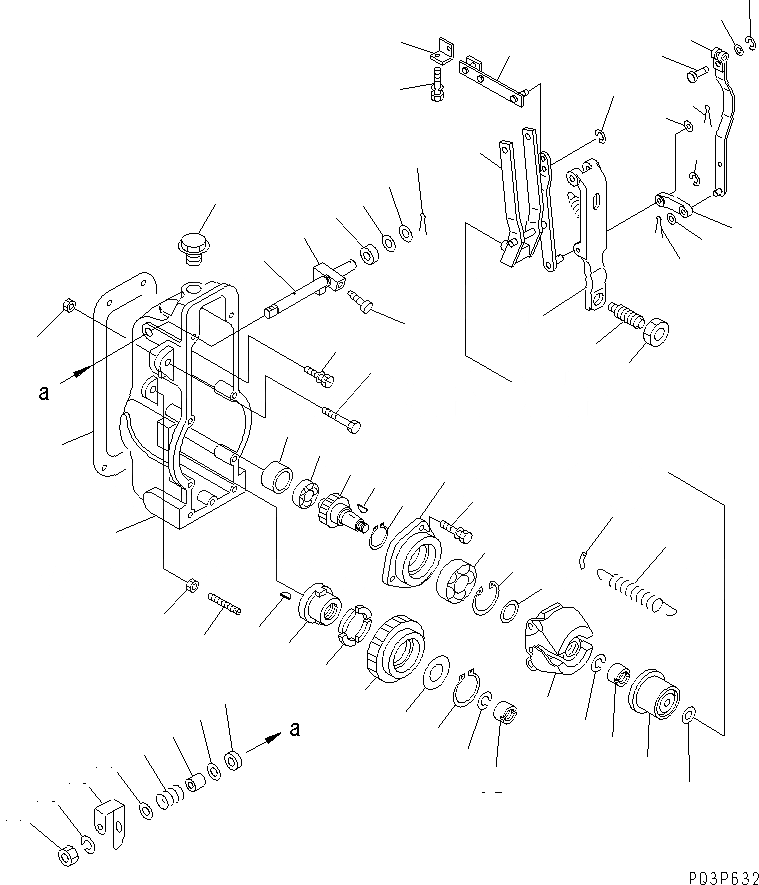 Схема запчастей Komatsu SA12V140-1E-A - ТОПЛ. НАСОС (РЕГУЛЯТОР) (ЛЕВ.) (/) (С СТОП РЫЧАГ) (ВНУТР. ЧАСТИ)(№98-) ДВИГАТЕЛЬ