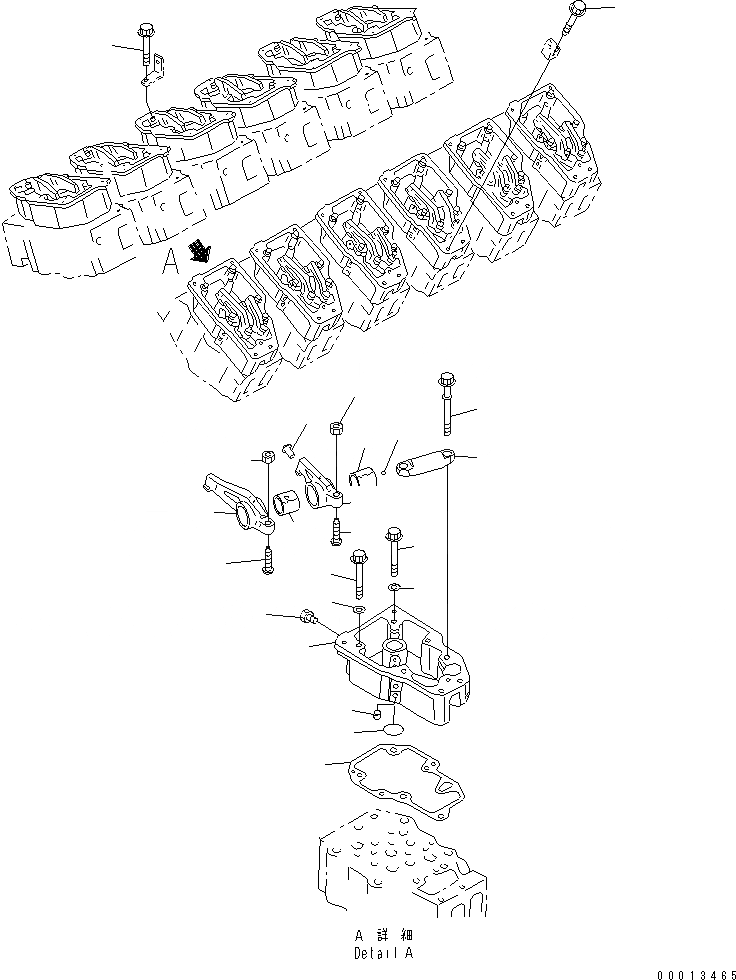 Схема запчастей Komatsu SA12V140-1C-A - КОРОМЫСЛО И КОЖУХ (ДЛЯ ЭЛЕКТРИЧ. РЕГУЛЯТОРА)(№7-98) ДВИГАТЕЛЬ