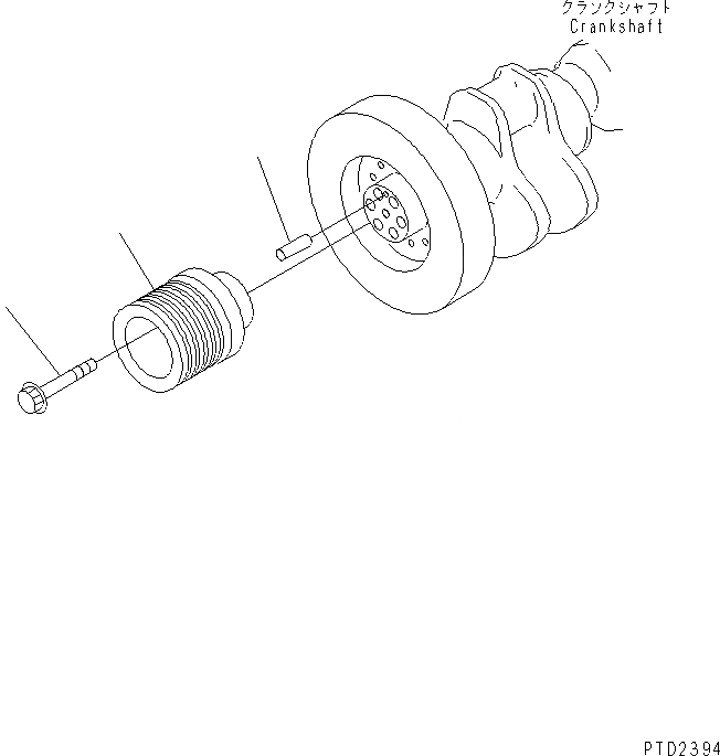 Схема запчастей Komatsu SA12V140-1D-A - ШКИВ КОЛЕНВАЛА (ШКИВ DIAMETER 8MM) ДВИГАТЕЛЬ