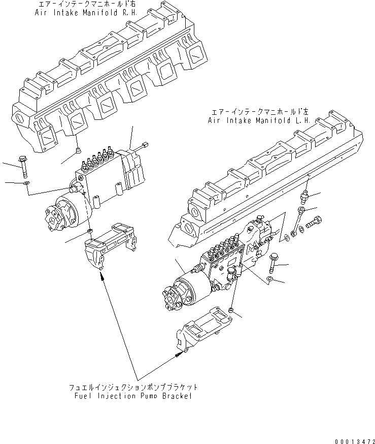 Схема запчастей Komatsu SA12V140-1D-A - КРЕПЛЕНИЕ ТОПЛ. НАСОСА (ДЛЯ МЕХАНИЧ. РЕГУЛИР.)(№-) ДВИГАТЕЛЬ