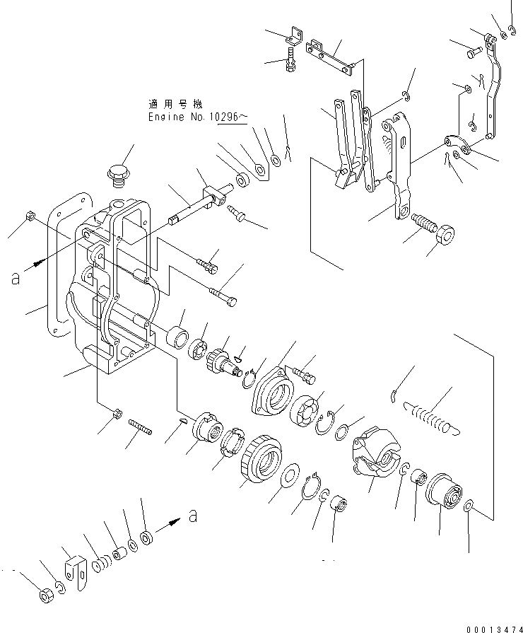 Схема запчастей Komatsu SA12V140-1D-A - ТОПЛ. НАСОС (РЕГУЛЯТОР) (ЛЕВ.) (/) (ДЛЯ МЕХАНИЧ. РЕГУЛИР.) (ВНУТР. ЧАСТИ)(№-) ДВИГАТЕЛЬ