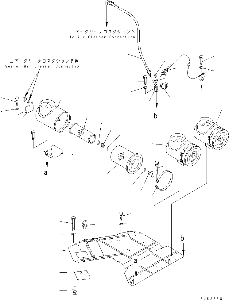 Схема запчастей Komatsu SA12V170E-2A - ВОЗДУХООЧИСТИТЕЛЬ ДВИГАТЕЛЬ