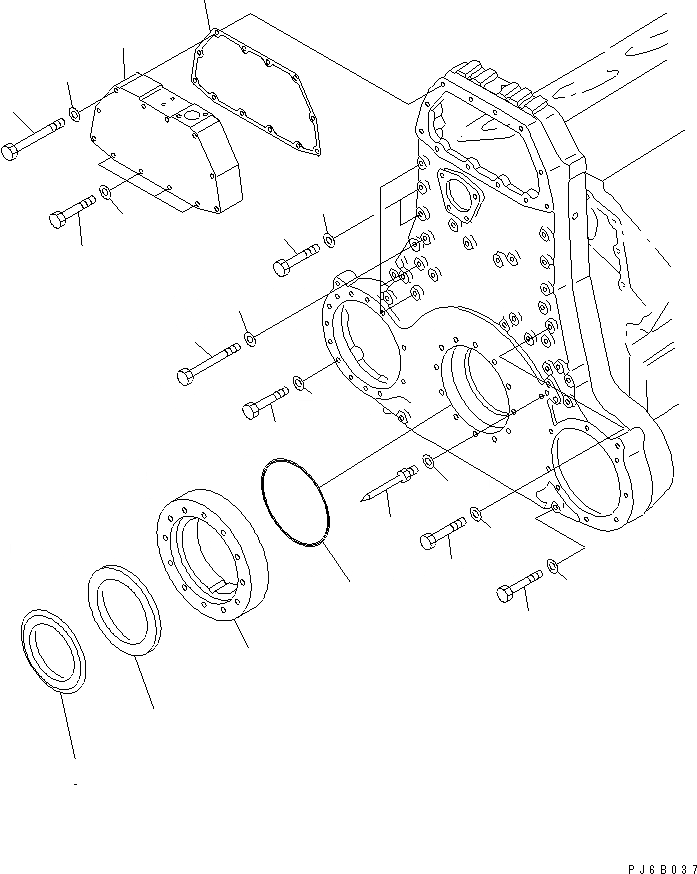 Схема запчастей Komatsu SA12V170E-2A - КОРПУС ШЕСТЕРЕНН. ПЕРЕДАЧИ КРЫШКАКРЕПЛЕНИЕ ДВИГАТЕЛЬ