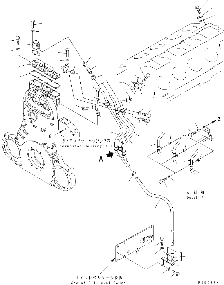 Схема запчастей Komatsu SA12V170E-2A - САПУН И ТРУБЫ ДВИГАТЕЛЬ